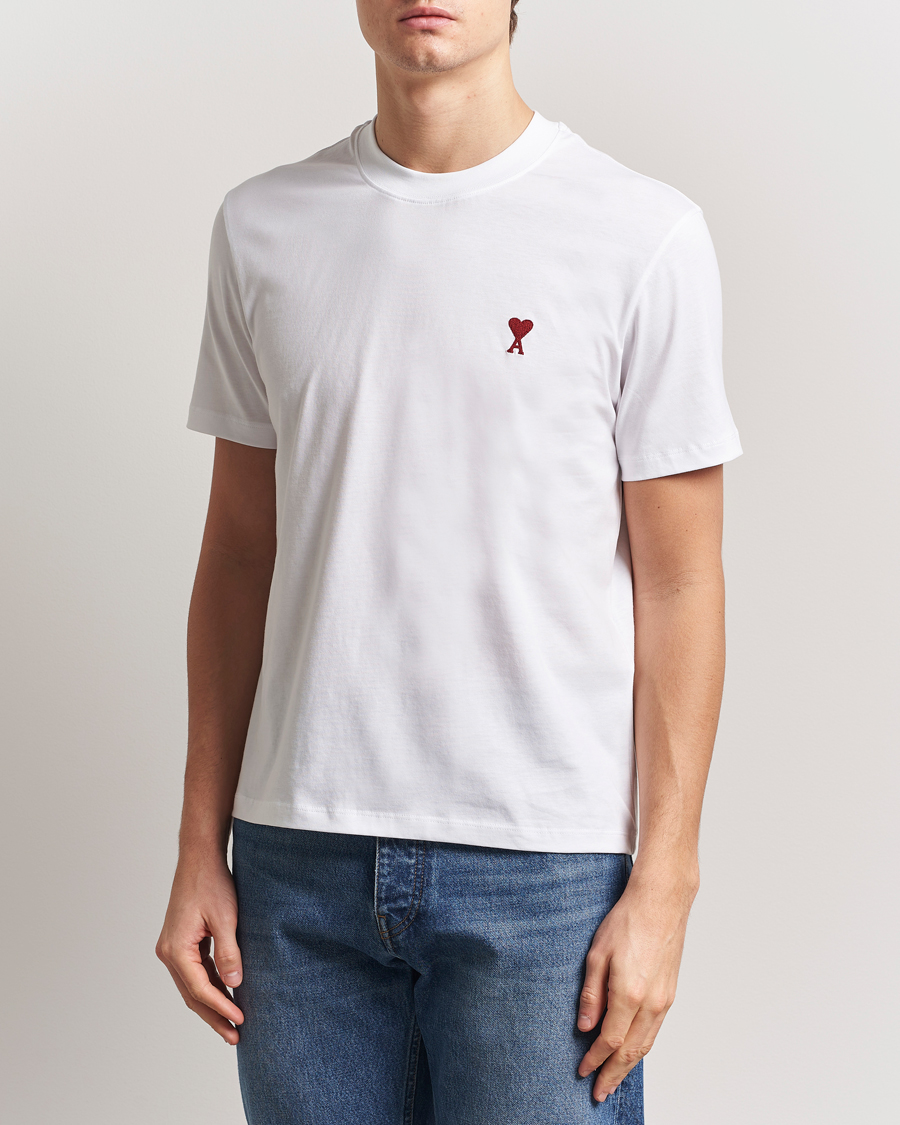 Heren | T-shirts | AMI | Heart Logo T-Shirt White