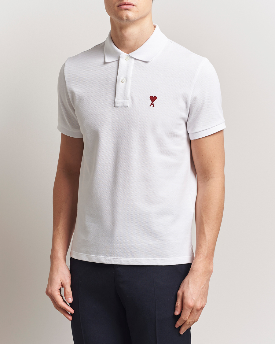 Heren | Polo's | AMI | Heart Logo Polo White