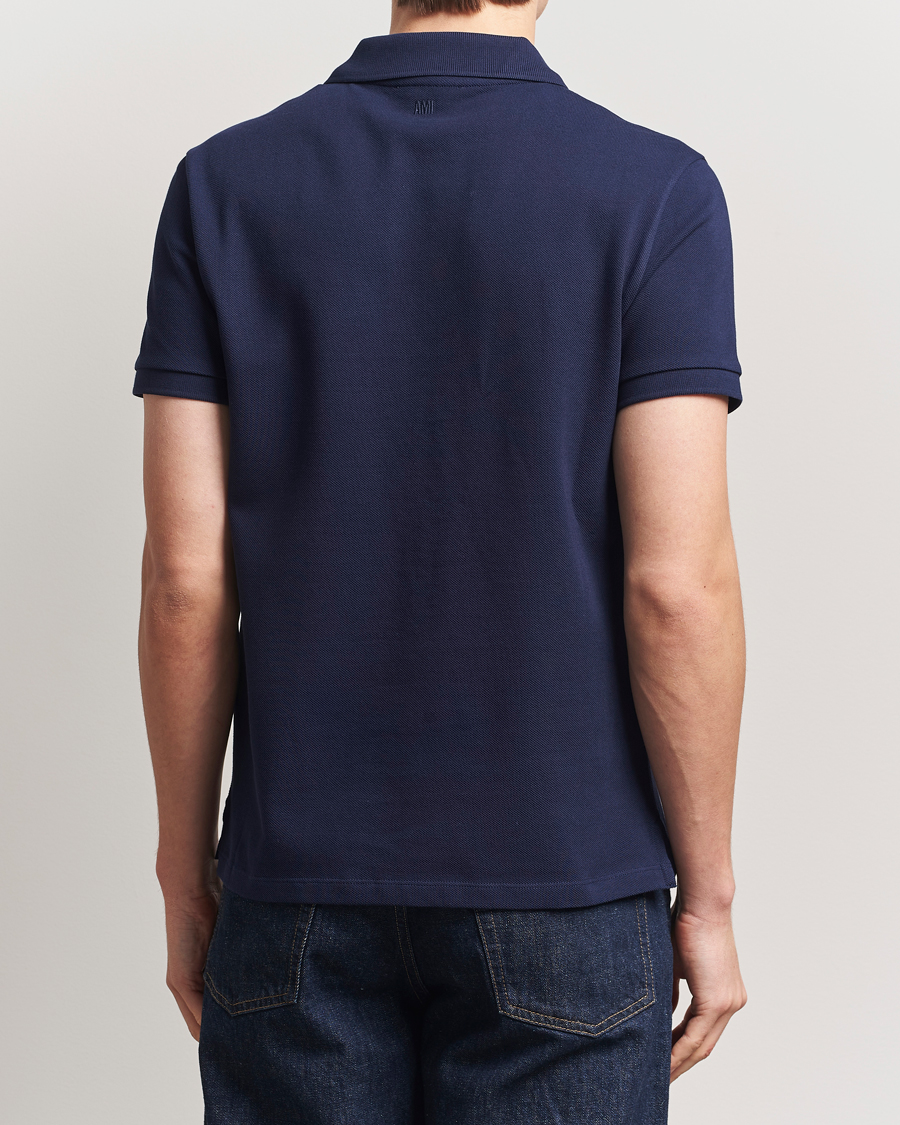 Homme | Polos | AMI | Off White Heart Logo Polo Night Blue
