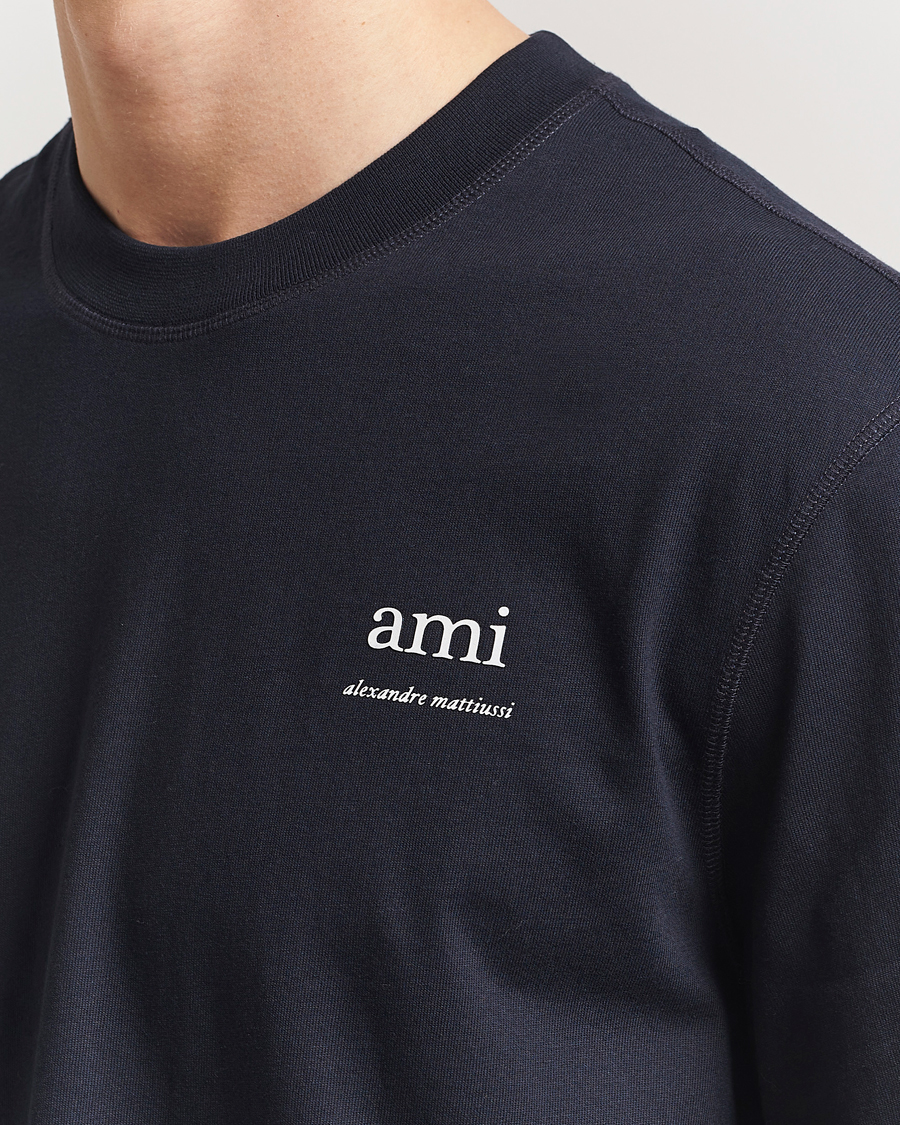 Heren | T-shirts | AMI | Logo T-Shirt Navy Blue
