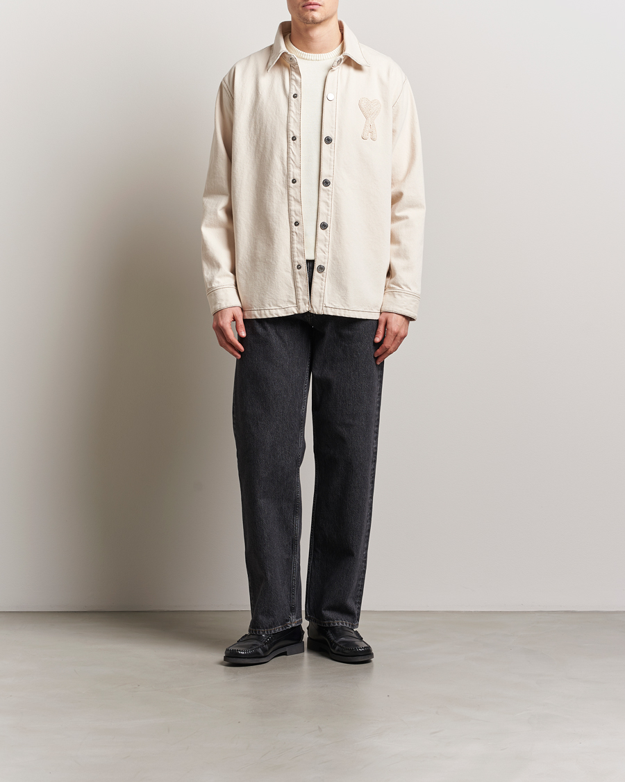 Heren | Jassen | AMI | Patch Embroidered Overshirt White Cream