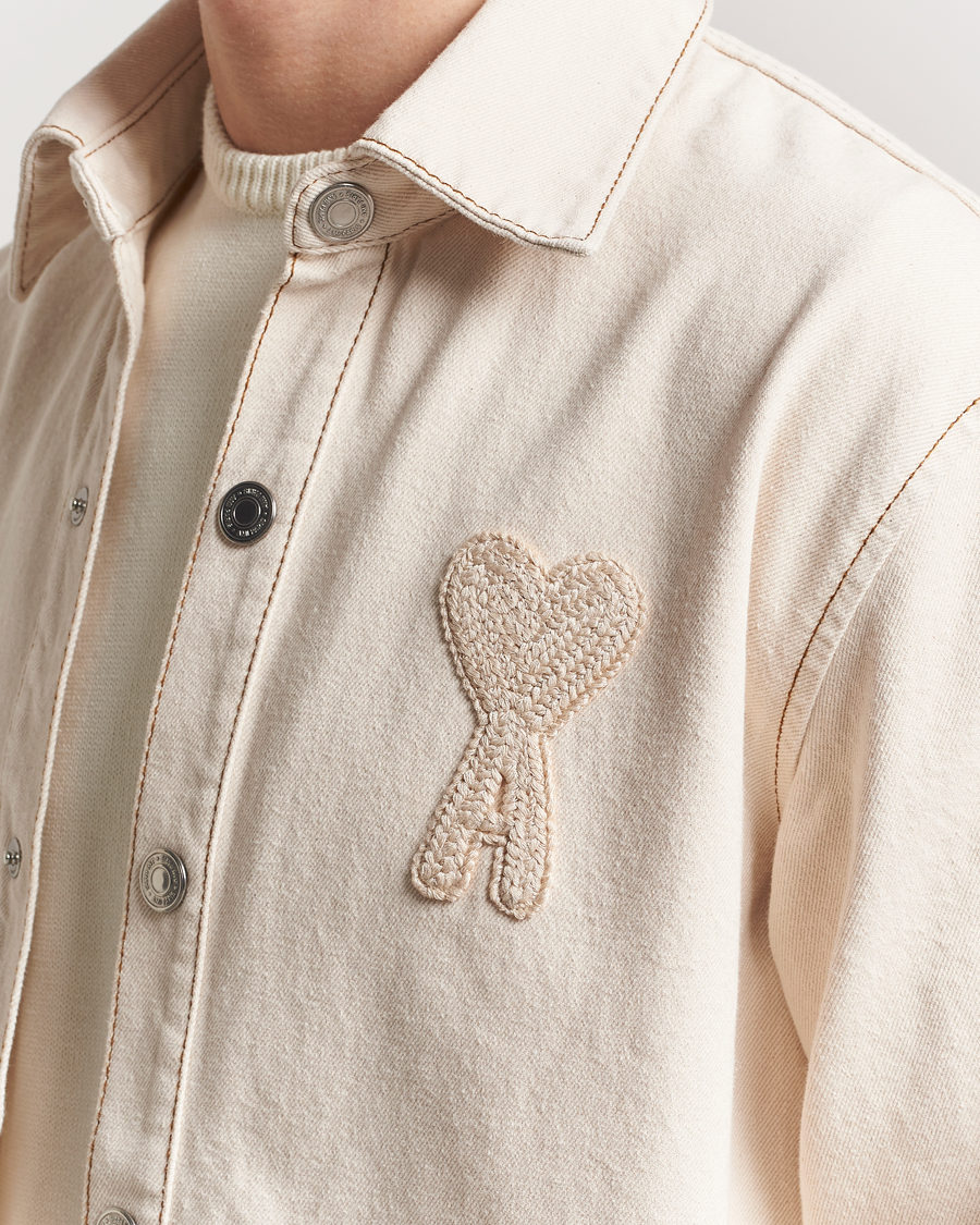 Heren | Jassen | AMI | Patch Embroidered Overshirt White Cream