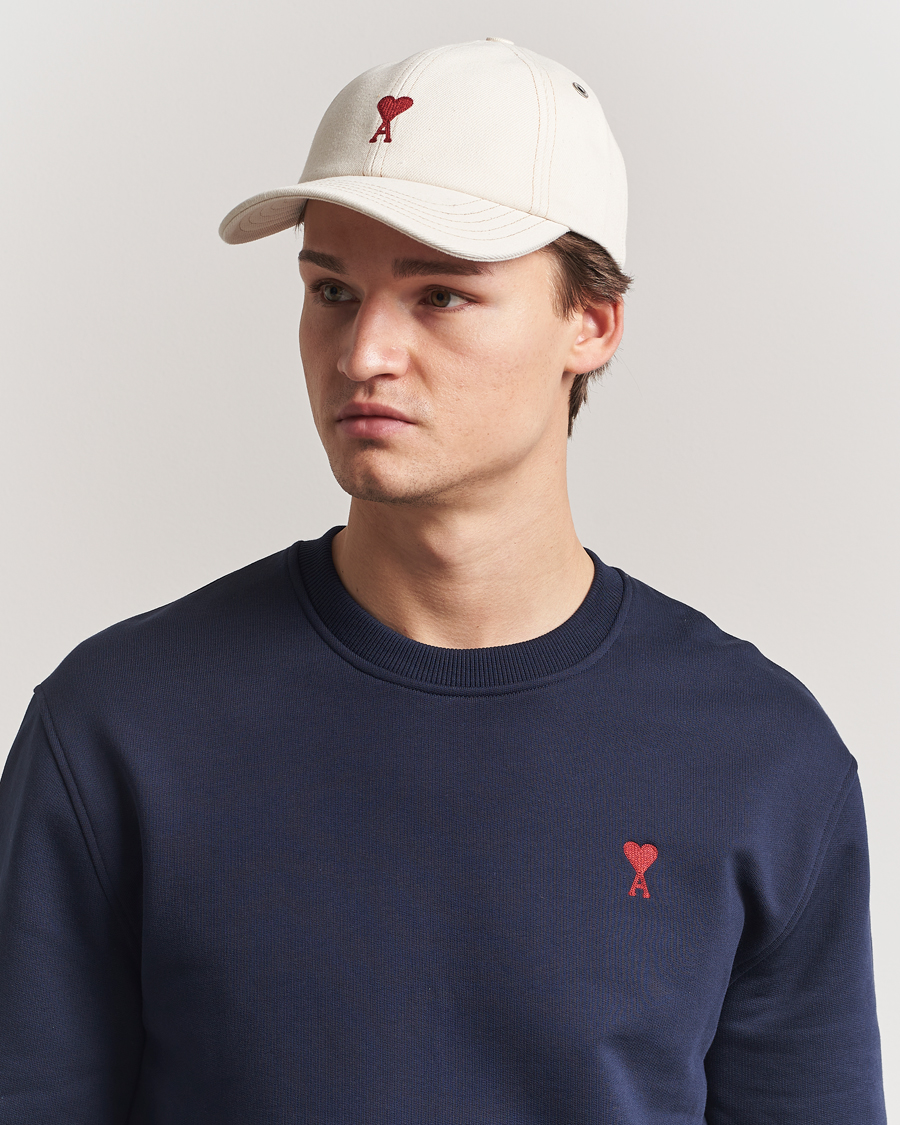 Homme | AMI Heart Logo Cap White Cream | AMI | Heart Logo Cap White Cream