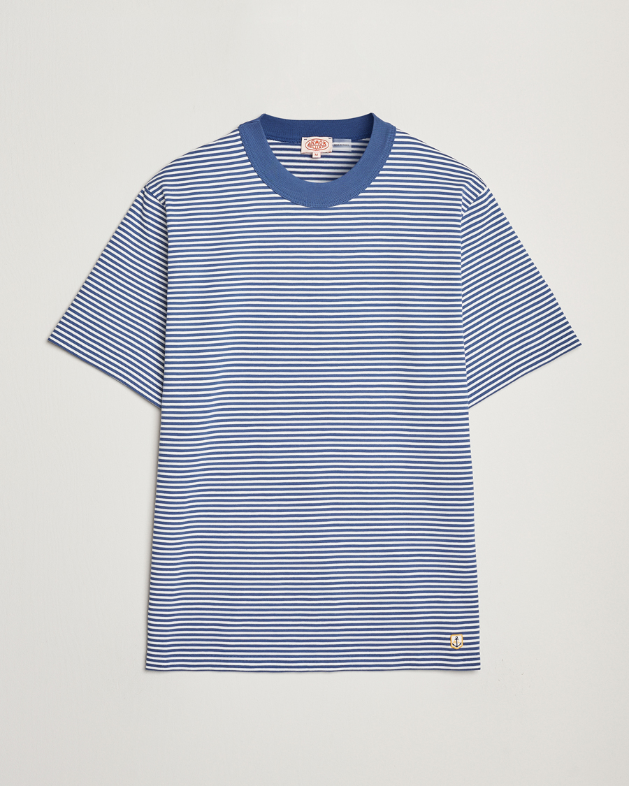 Heren | T-shirts | Armor-lux | Callac Héritage Stripe T-Shirt Obscur/Milk
