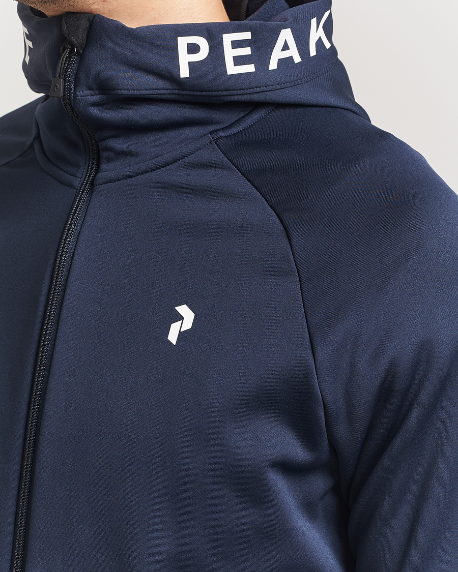 Heren | Truien | Peak Performance | Rider Hooded Full Zip Blue Shadow
