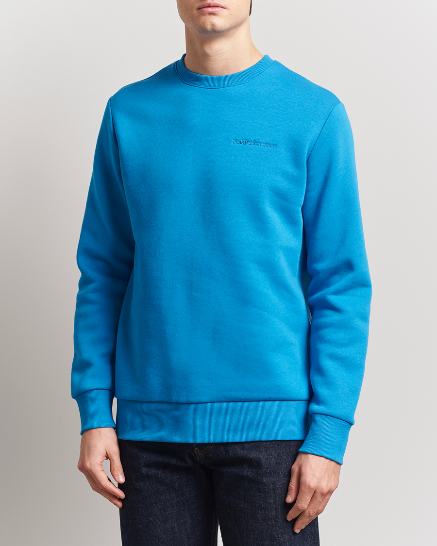 Homme | Pulls Et Tricots | Peak Performance | Original Crew Neck Sweatshirt Brilliant Blue