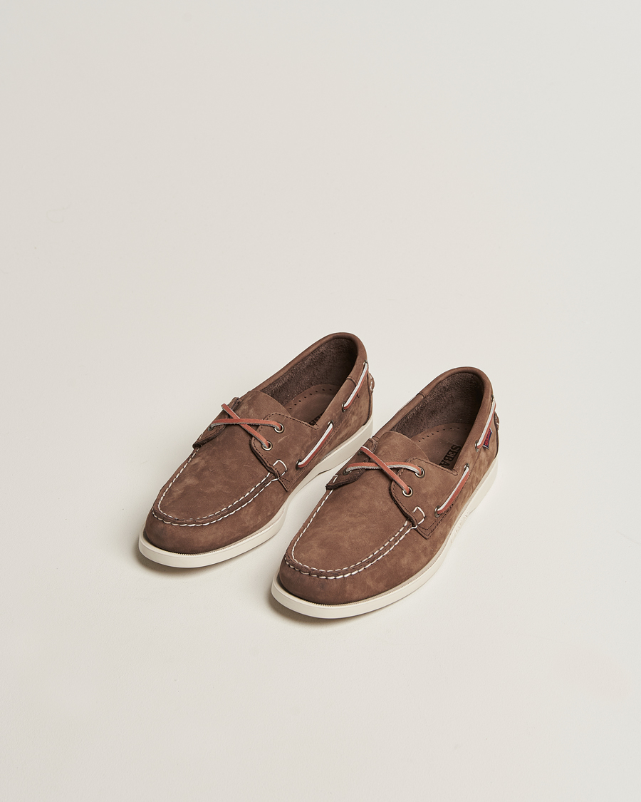 Heren | Bootschoenen | Sebago | Docksides Portland Nubuck Boat Shoe Dark Brown