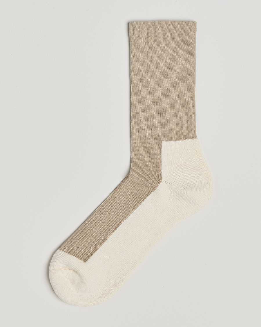 Heren | Ondergoed | Sweyd | Two Tone Cotton Socks Sand/Off White