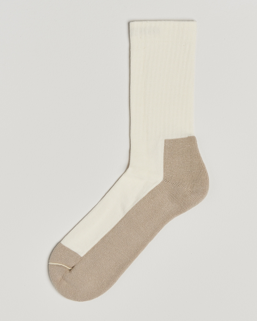 Heren | Ondergoed | Sweyd | Two Tone Cotton Socks Off White/Sand