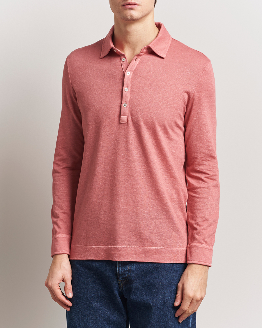 Homme | Pulls Et Tricots | Massimo Alba | Raya Long Sleeve Polo Coral