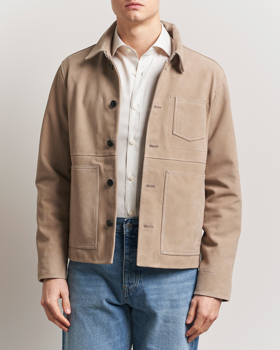 Homme | Manteaux Et Vestes | Tiger of Sweden | Leeor Suede Jacket Light Brown
