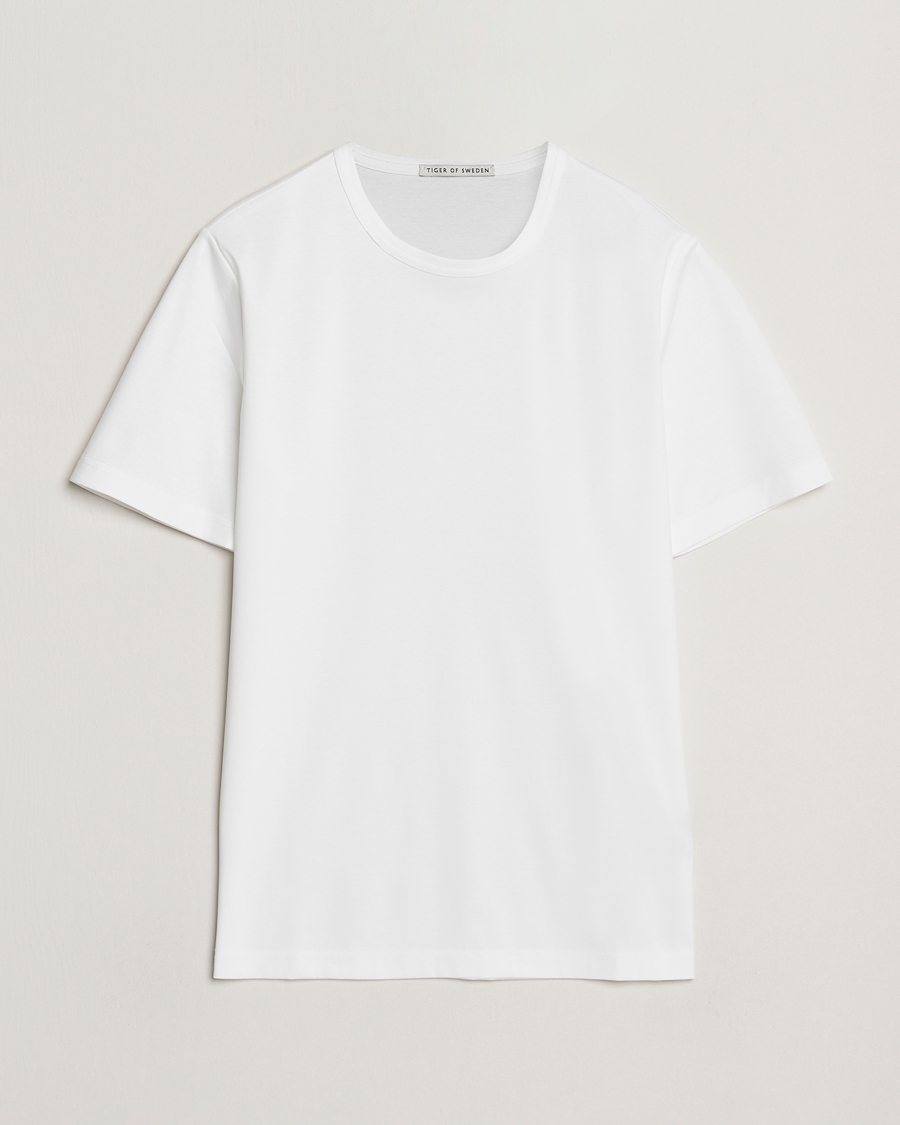 Heren | T-shirts | Tiger of Sweden | Olaf Mercerized Cotton T-Shirt Pure White