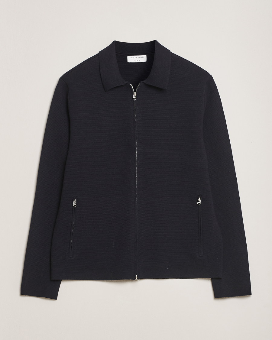 Homme | Pulls Et Tricots | Tiger of Sweden | Celyn Cotton/Wool Full Zip Light Ink