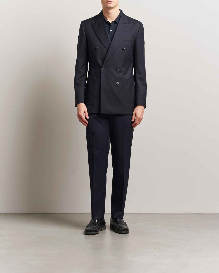 Heren | Blazers | Tiger of Sweden | Joachim Wool Double Breasted Blazer Dark Ink