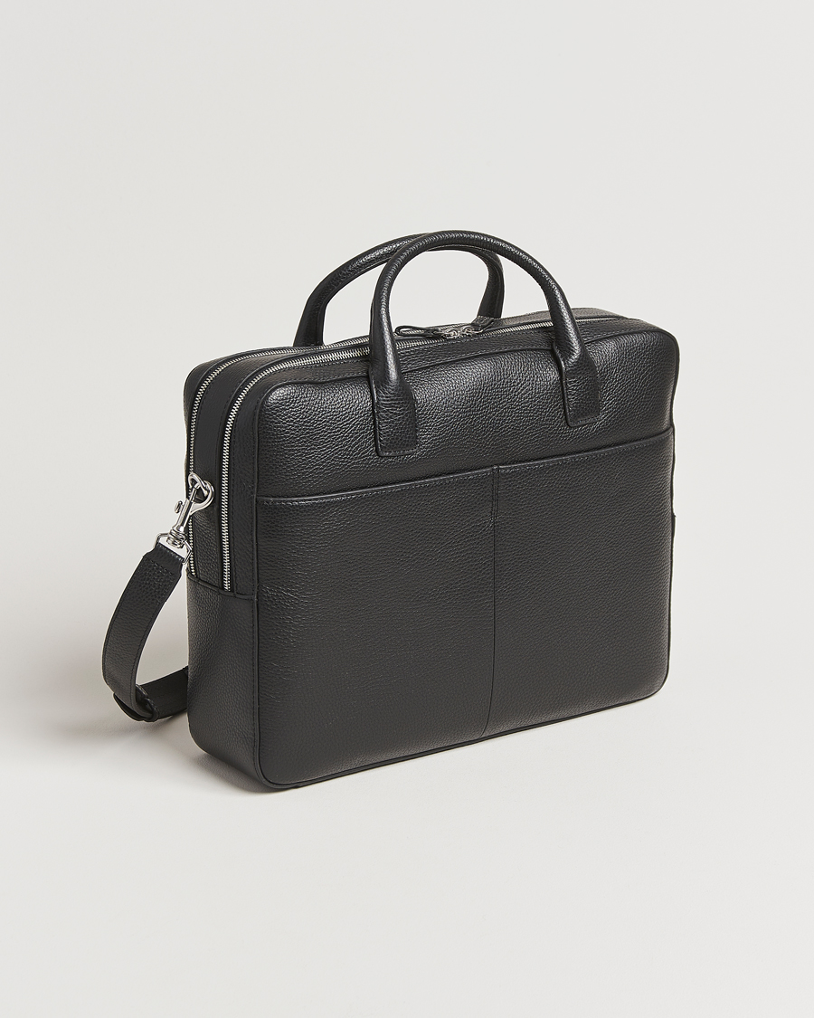 Heren | Tassen | Tiger of Sweden | Beridare Double Zip Leather Briefcase Black