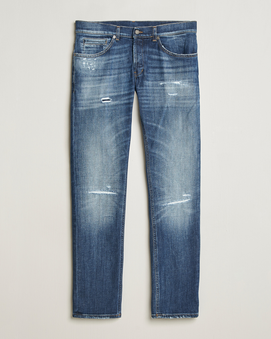 Heren | Jeans | Dondup | George Distressed Jeans Dark Blue