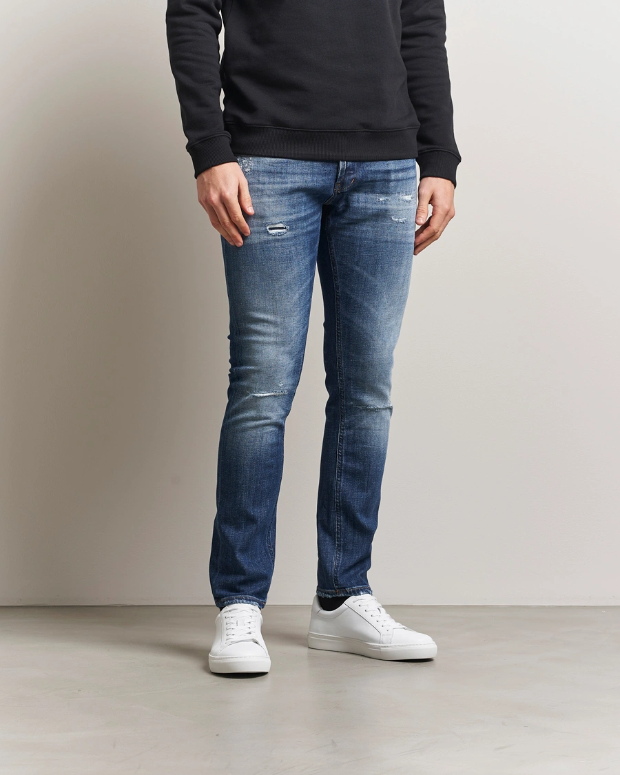 Heren | Jeans | Dondup | George Distressed Jeans Dark Blue