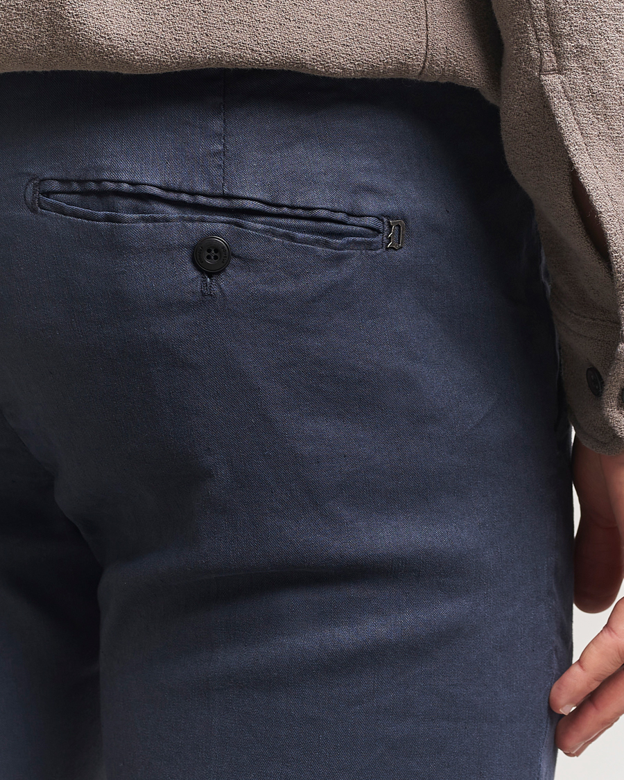Heren | Broeken | Dondup | Gaubert Linen Stretch Chinos Navy