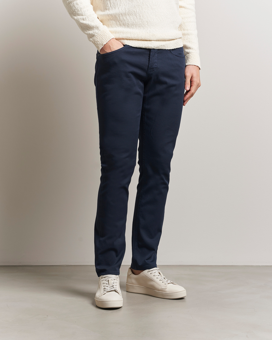 Heren | Broeken | Dondup | George Gabardine 5-Pocket Pants Navy