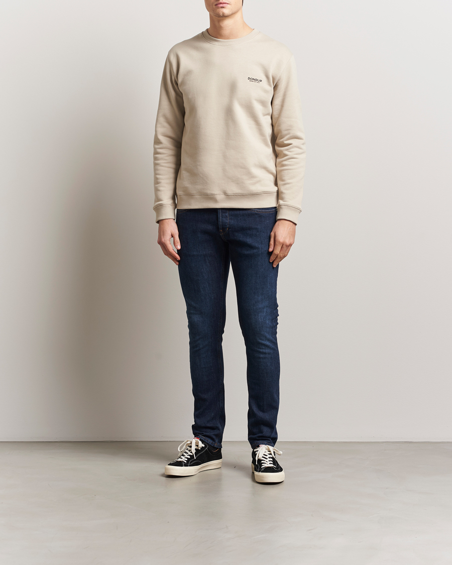 Homme | Pulls Et Tricots | Dondup | Logo Crew Neck Sweatshirt Sand