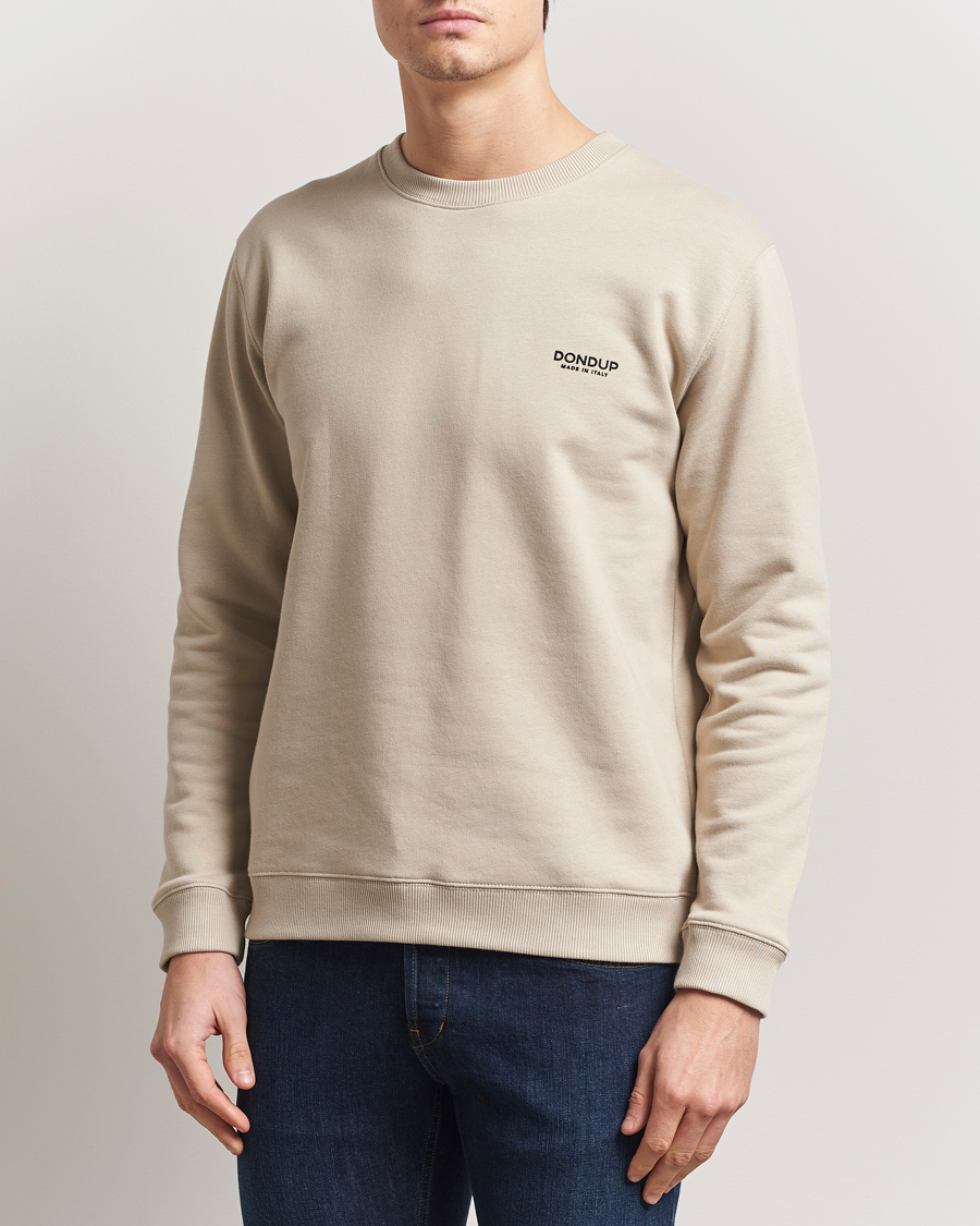 Homme | Pulls Et Tricots | Dondup | Logo Crew Neck Sweatshirt Sand