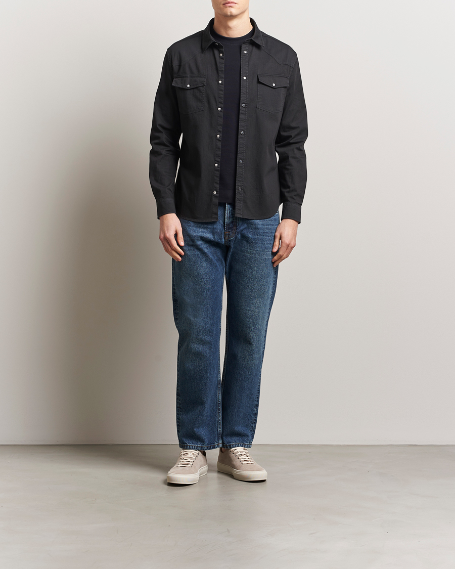 Heren | Overhemden | Dondup | Slim Fit Pocket Denim Shirt Black