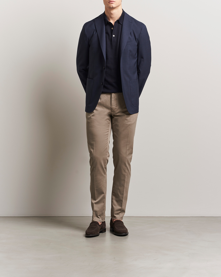 Homme | Blazers | Boglioli | K Jacket 14 Micron Wool Blazer Navy Check