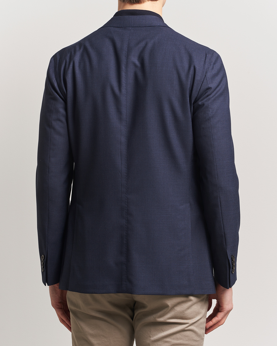 Homme | Blazers | Boglioli | K Jacket 14 Micron Wool Blazer Navy Check