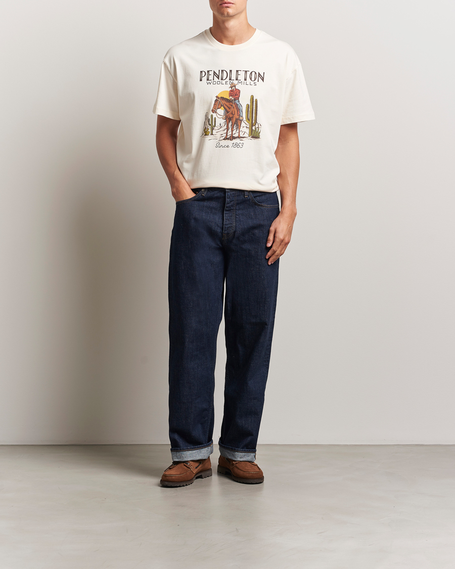 Heren | T-shirts | Pendleton | Cowboy T-Shirt White