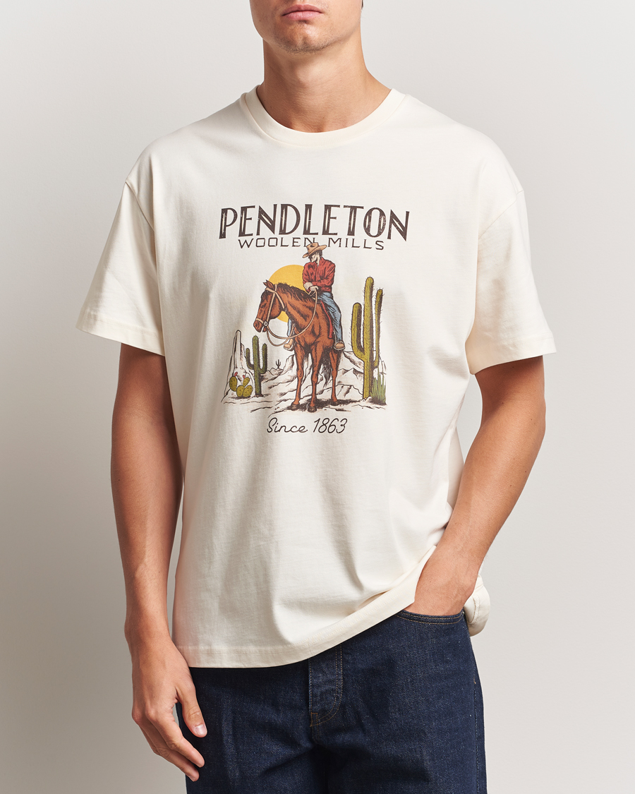 Heren | T-shirts | Pendleton | Cowboy T-Shirt White