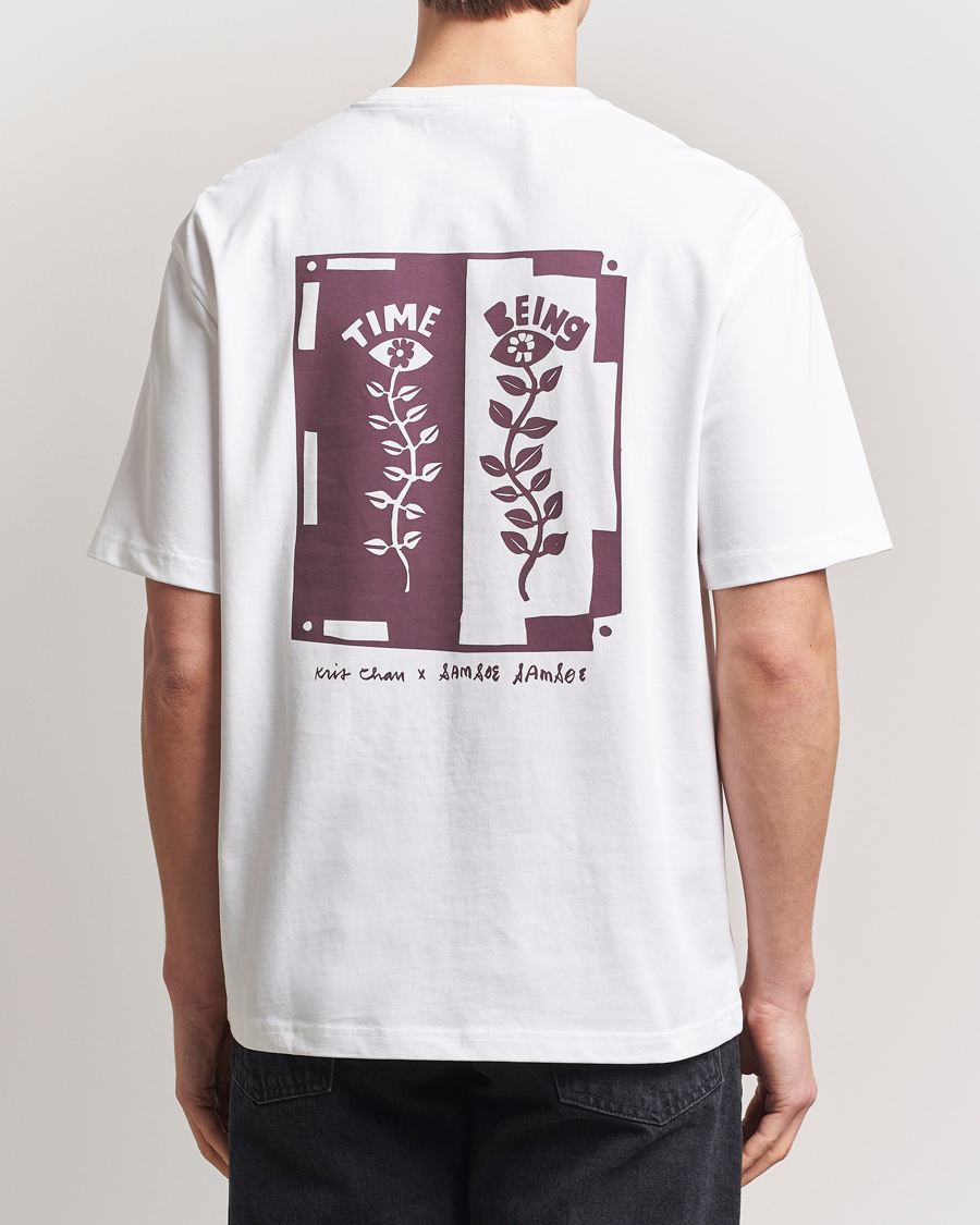 Heren | T-shirts | Samsøe Samsøe | Time Printed Crew Neck T-Shirt White