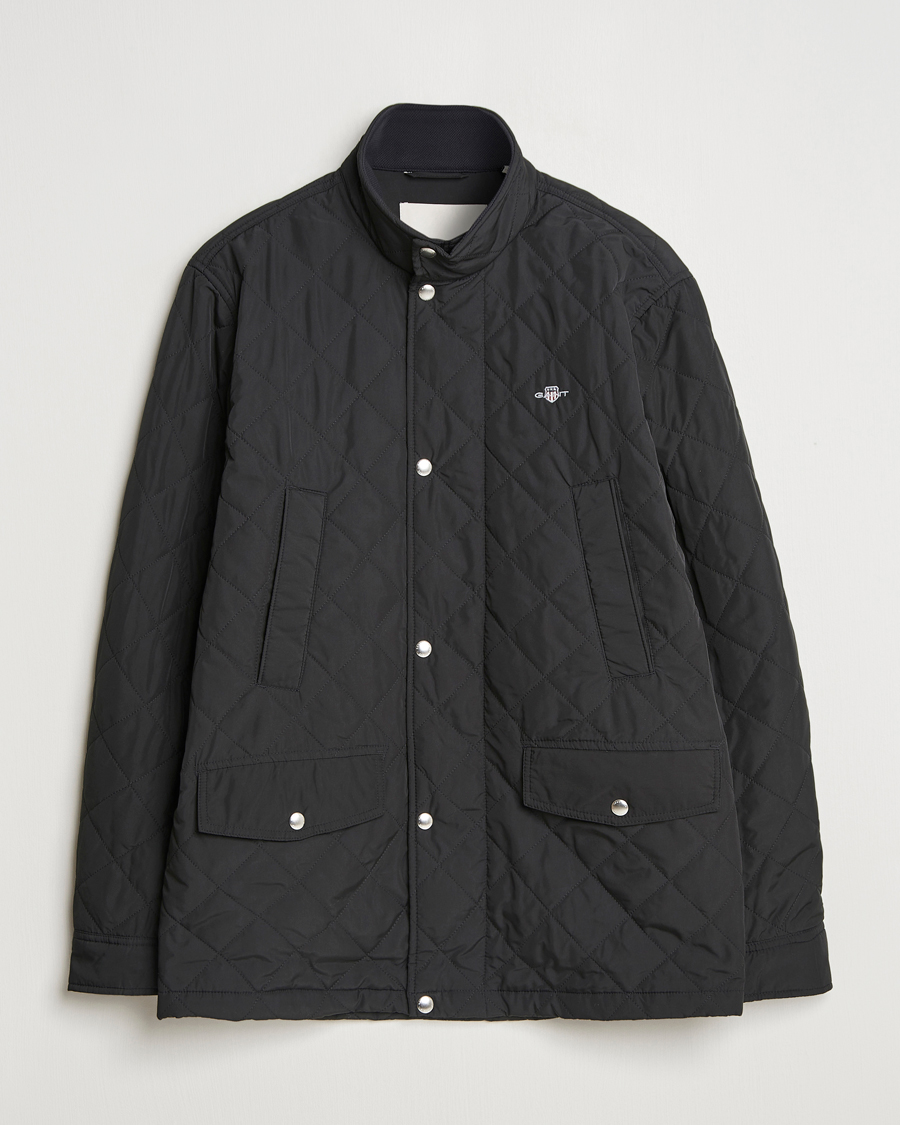 Heren | Jassen | GANT | Quilted Windcheater Mid-Length Jacket Black
