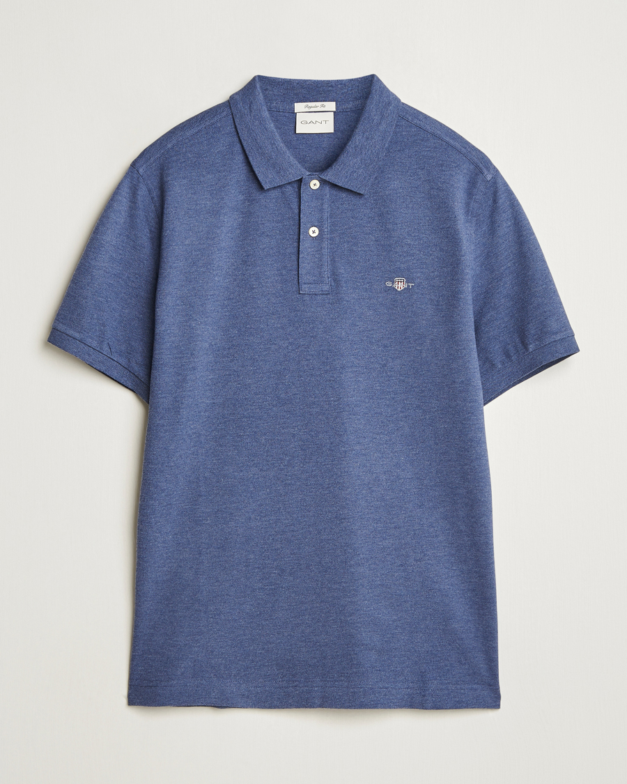 Heren | Polo's | Gant | The Original Polo Dark Jeans Melange