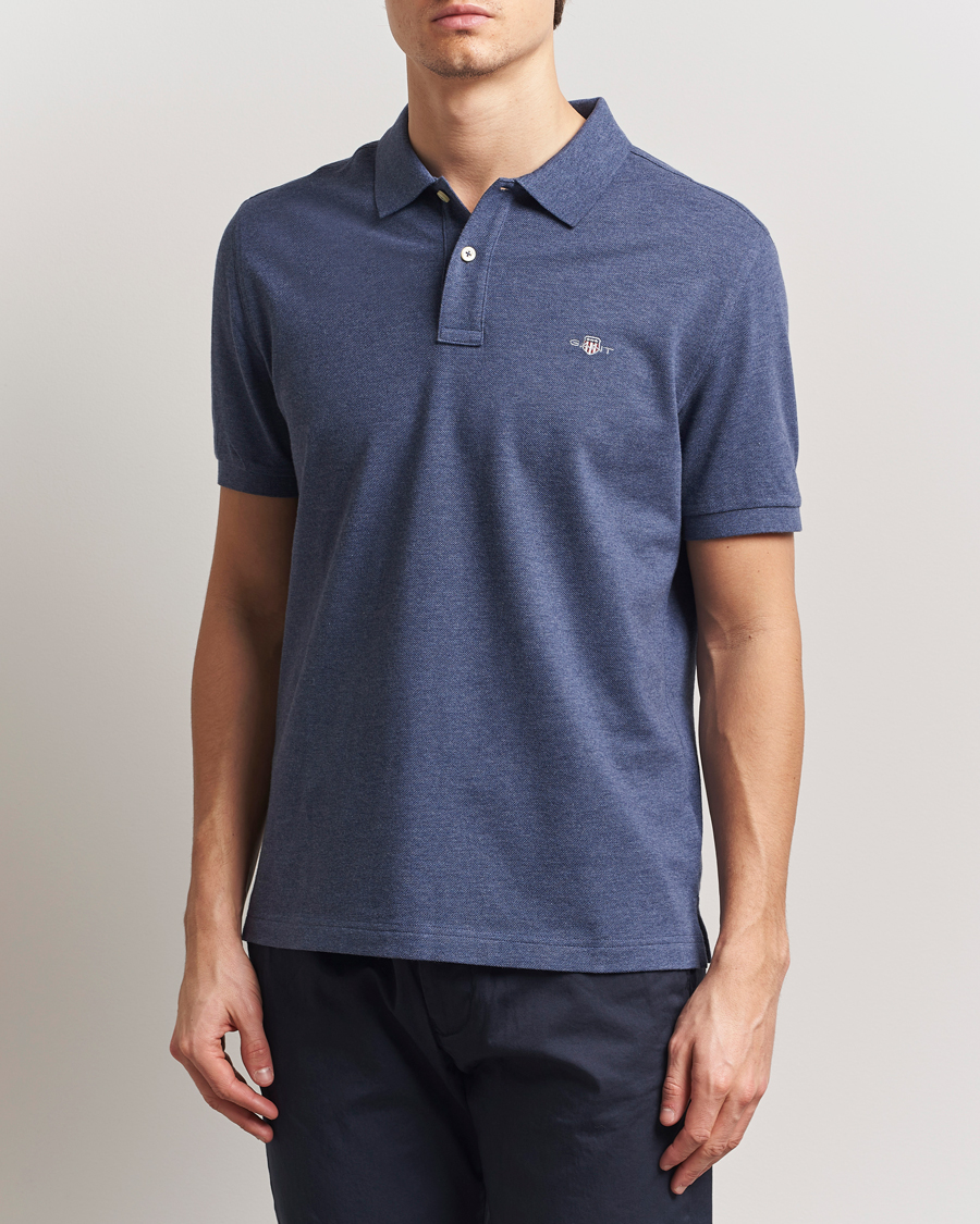 Heren | Polo's | Gant | The Original Polo Dark Jeans Melange