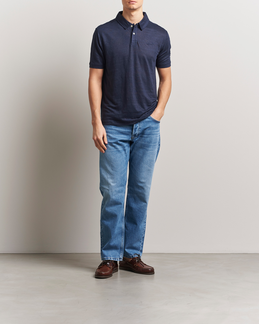 Heren | Polo's | Gant | Linen Polo Evening Blue