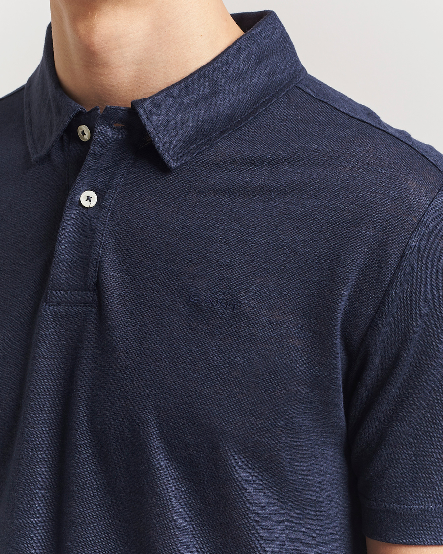 Heren | Polo's | GANT | Linen Polo Evening Blue