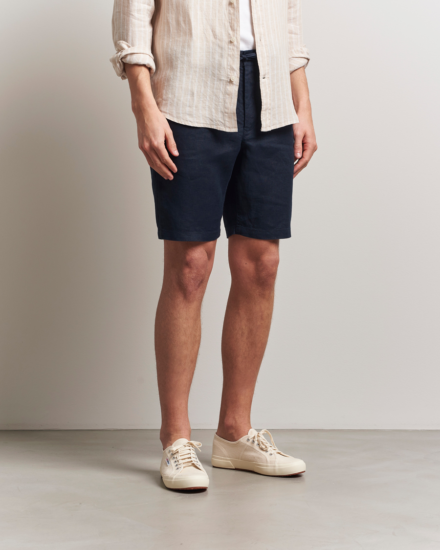 Homme | Shorts | GANT | Relaxed Linen Drawstring Shorts Evening Blue