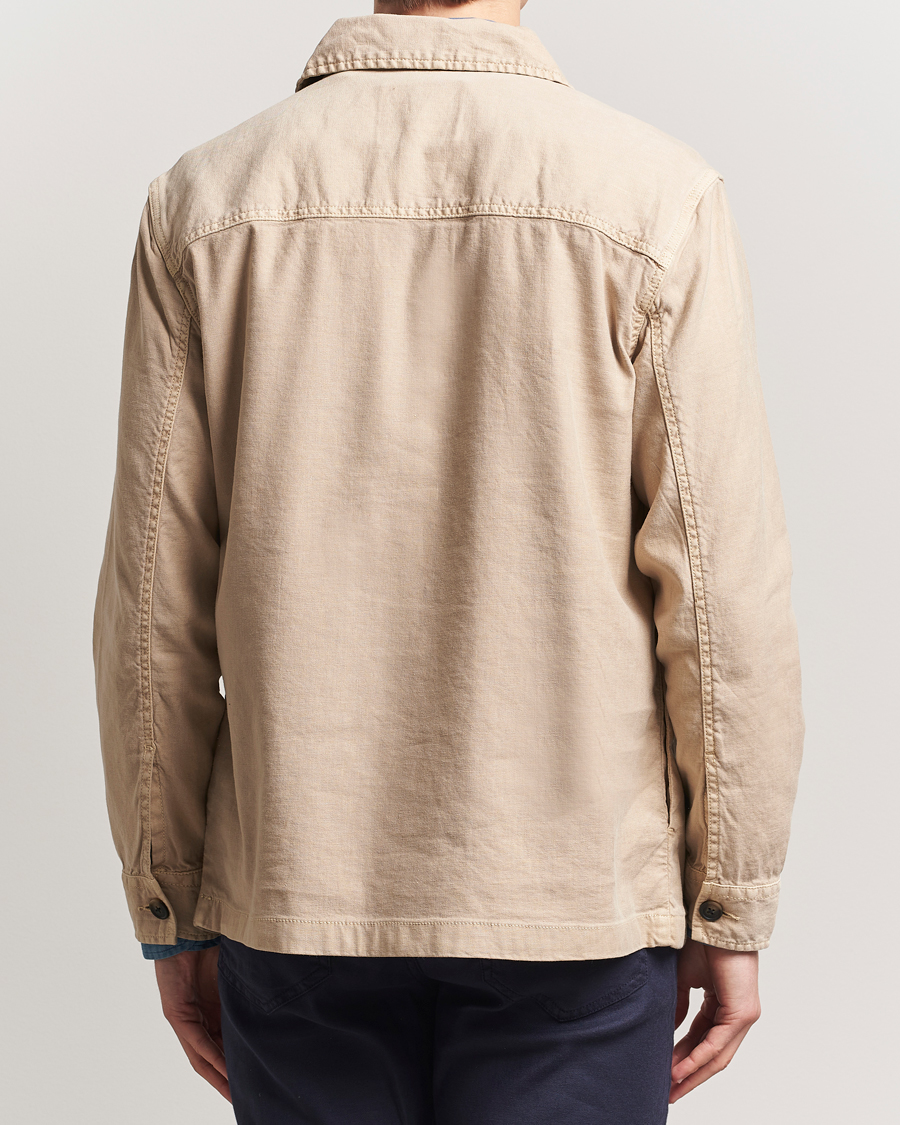 Homme | Chemises | GANT | Linen/Cotton Twill Overshirt Dry Sand