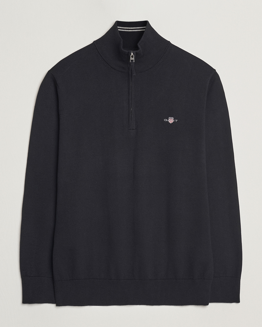 Heren | Truien | GANT | Classic Cotton Half Zip Black