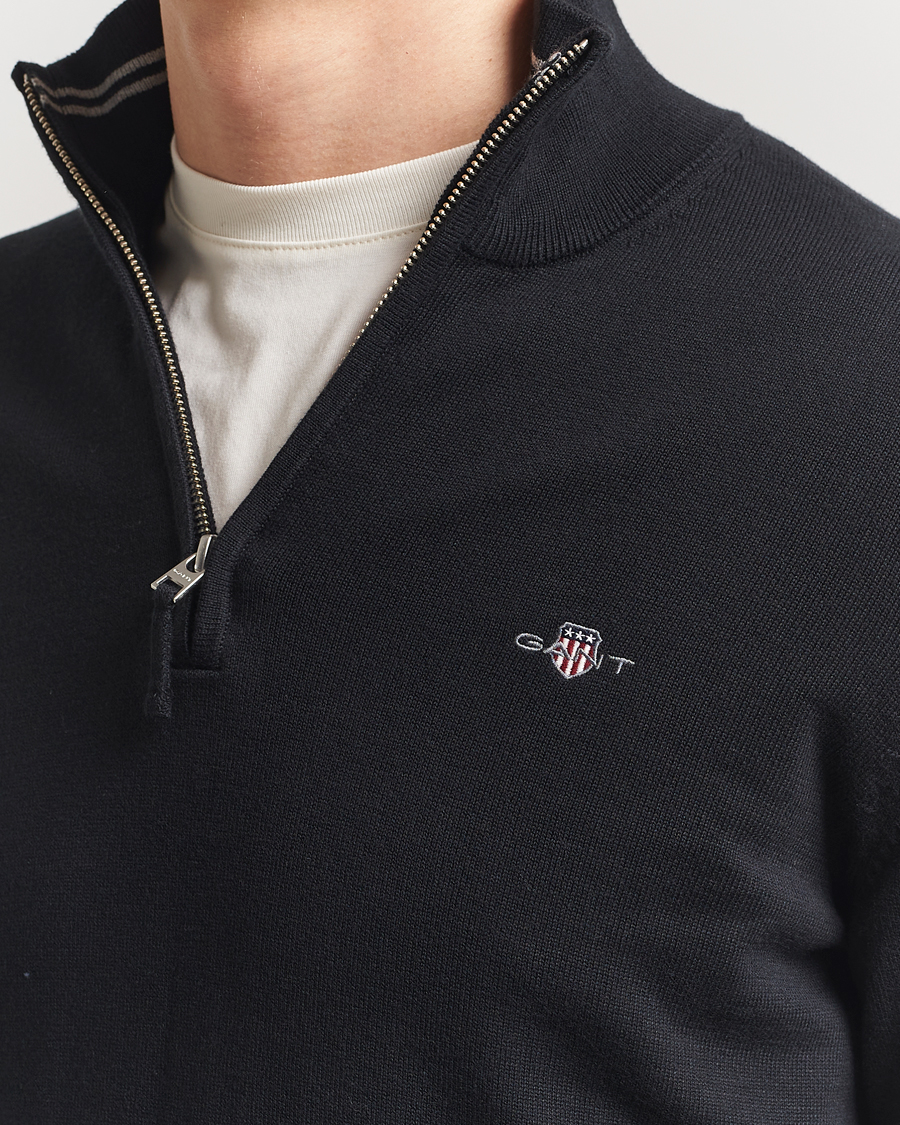 Heren | Truien | GANT | Classic Cotton Half Zip Black