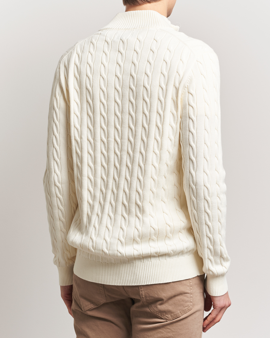 Homme | Pulls Et Tricots | Gant | Cotton Cable Half Zip Cream