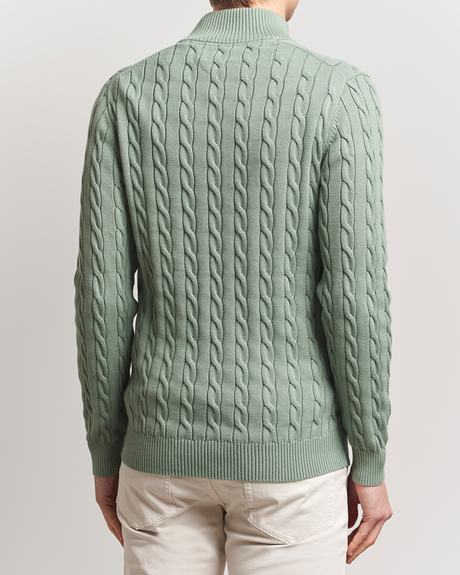 Homme | Pulls Et Tricots | GANT | Cotton Cable Half Zip Kalamata Green