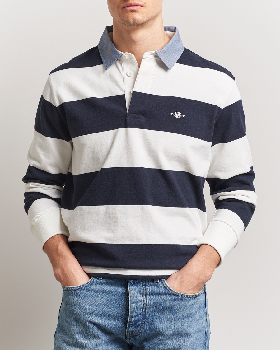 Homme | Pulls Et Tricots | Gant | Chambray Barstriped Rugger Eggshell