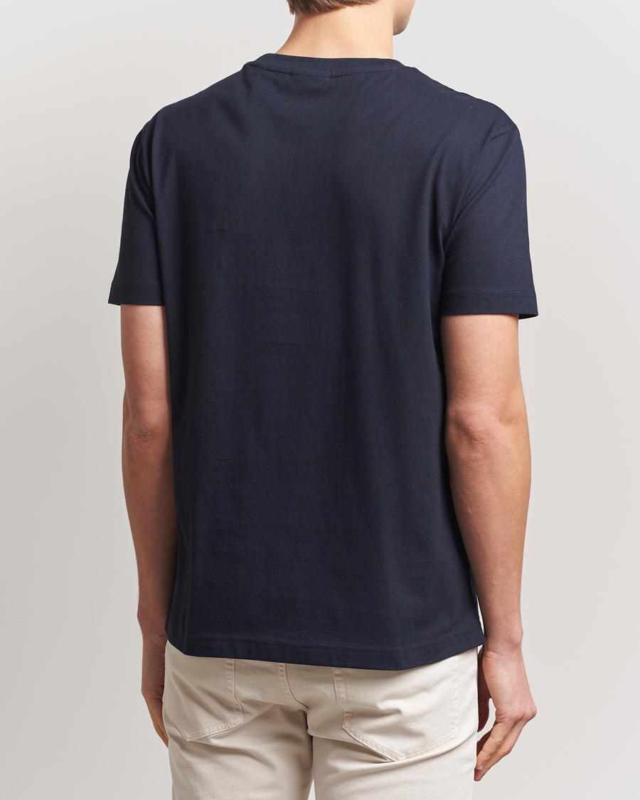 Heren | T-shirts | GANT | Small Graphic Crew Neck T-Shirt Evening Blue