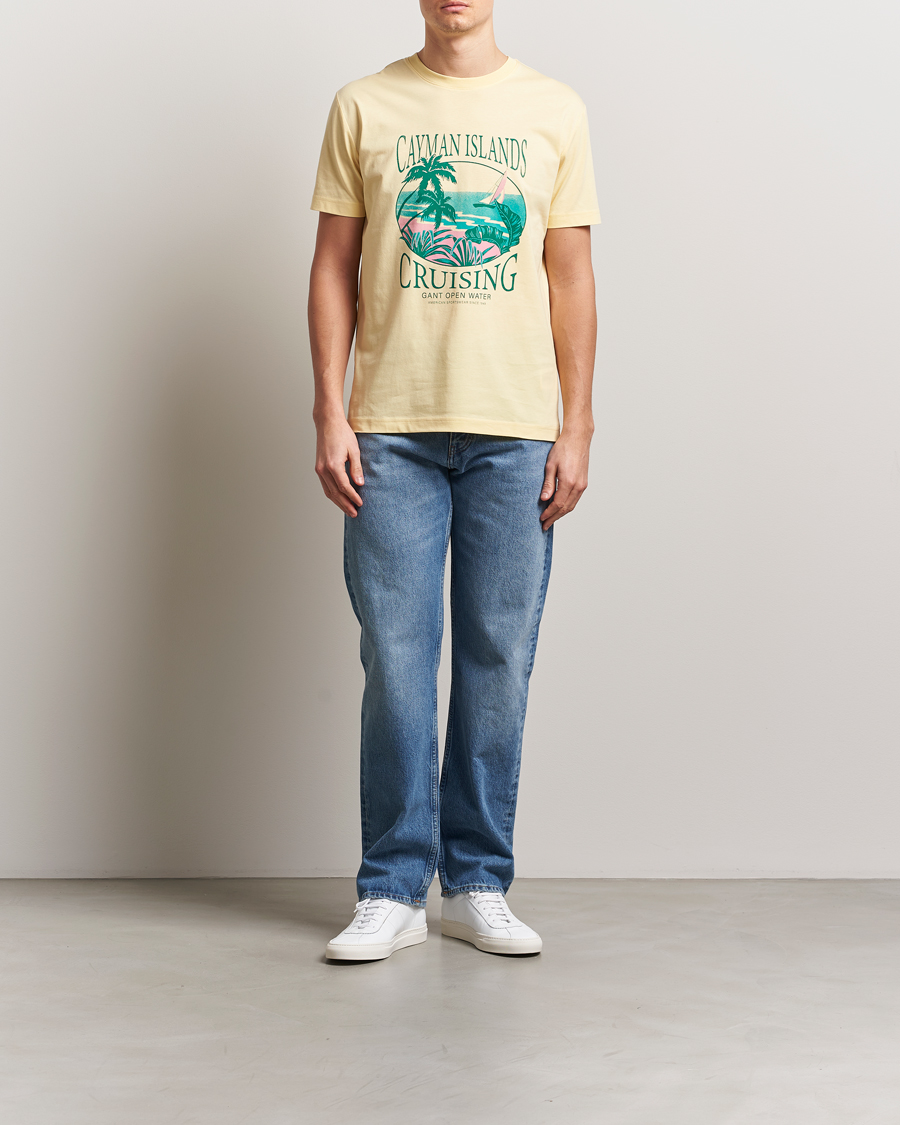 Heren | T-shirts | GANT | Printed T-Shirt Dusty Yellow