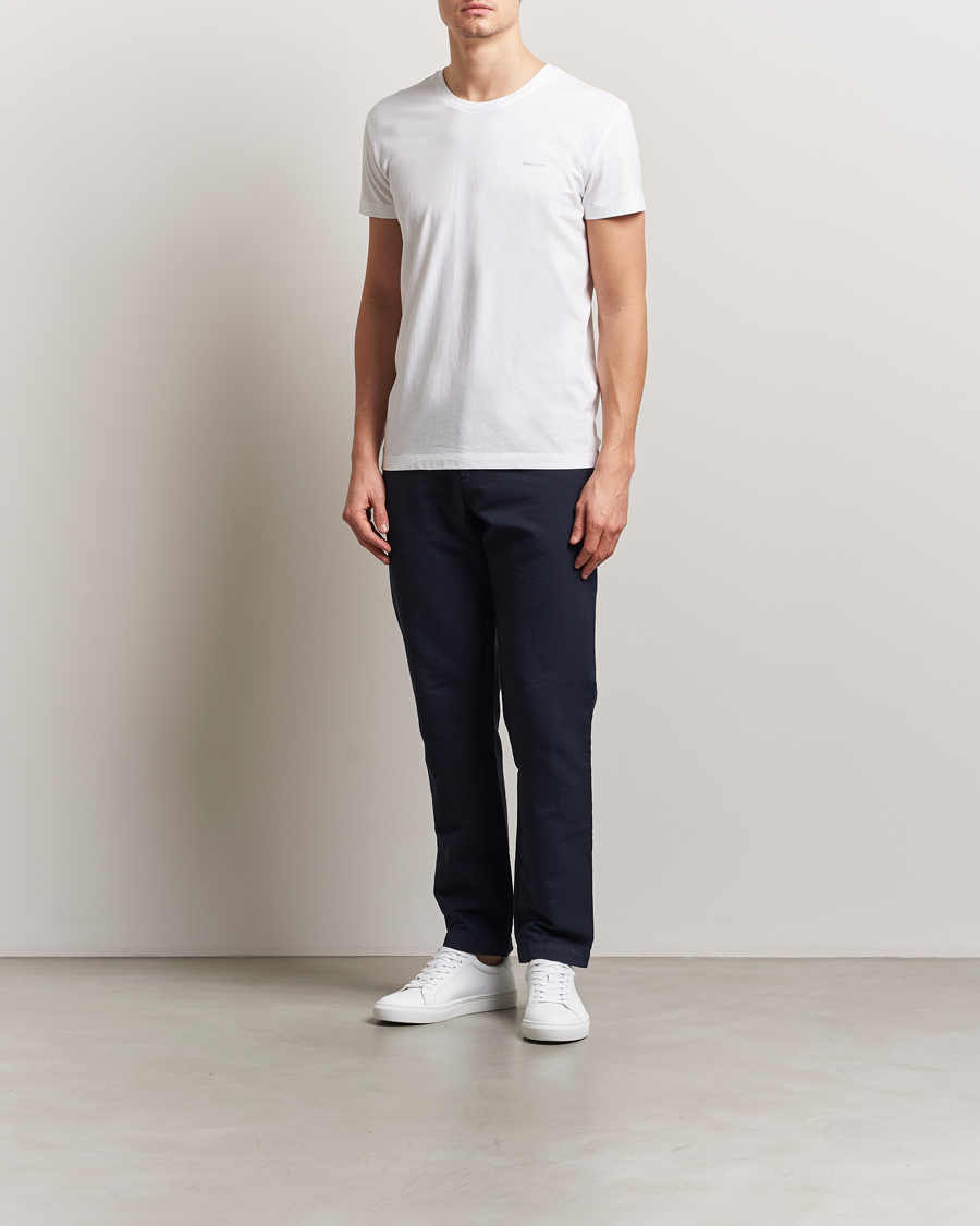 Homme | T-shirts | Gant | 2-Pack Crew Neck T-Shirt Navy/White