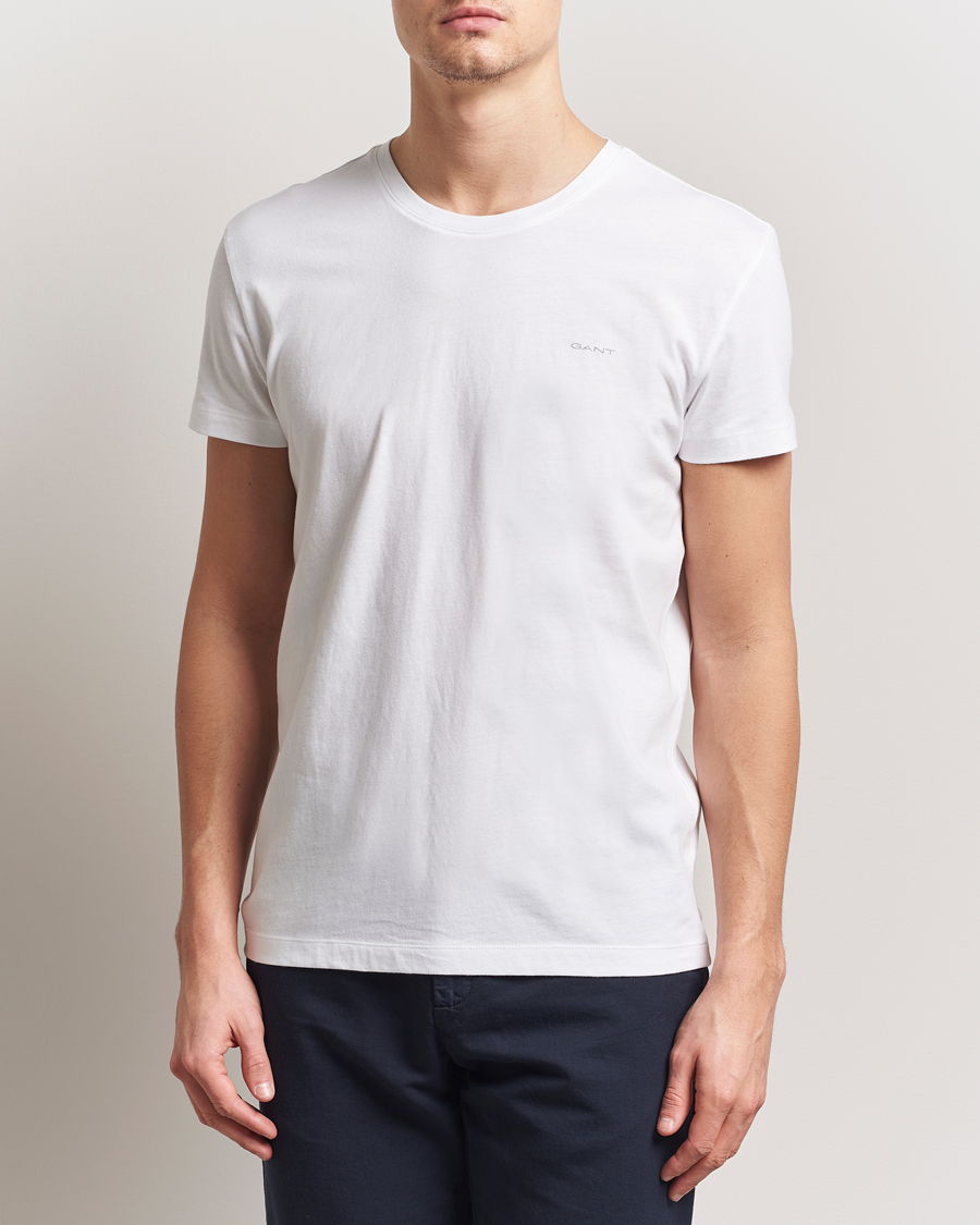 Homme | T-shirts | Gant | 2-Pack Crew Neck T-Shirt Navy/White