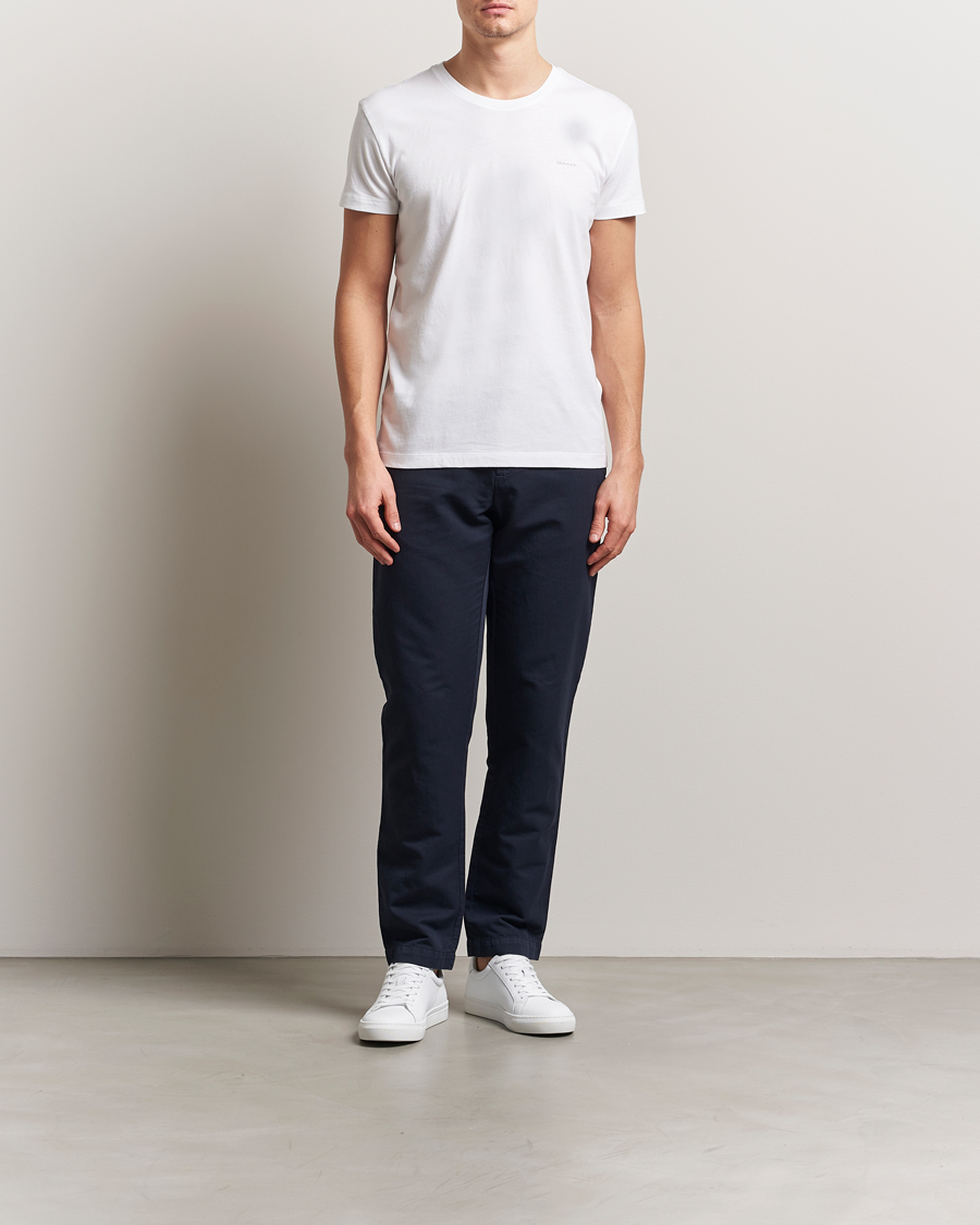 Heren | T-shirts | Gant | 2-Pack Crew Neck T-Shirt Black/White