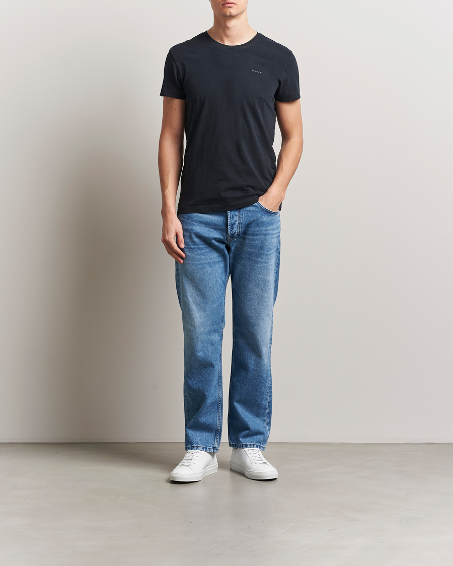 Heren | T-shirts | Gant | 2-Pack Crew Neck T-Shirt Black