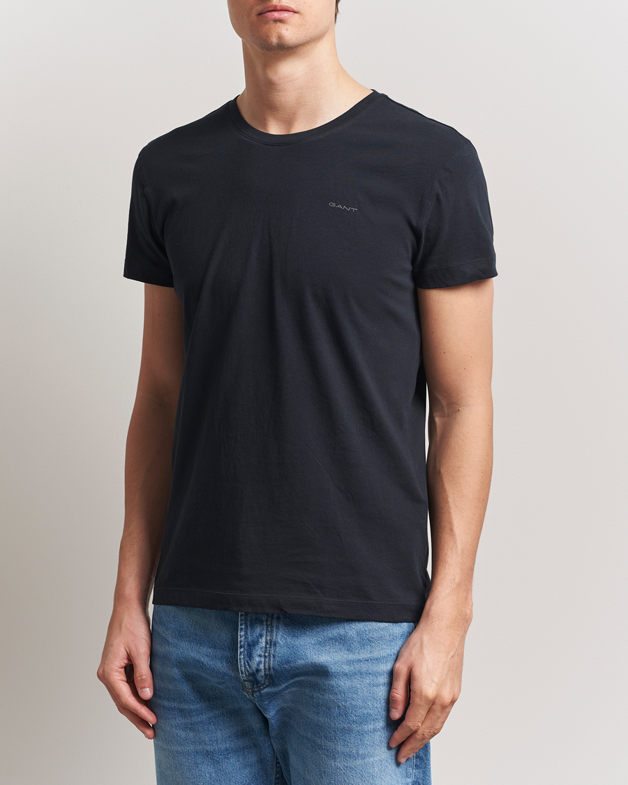 Heren | T-shirts | Gant | 2-Pack Crew Neck T-Shirt Black